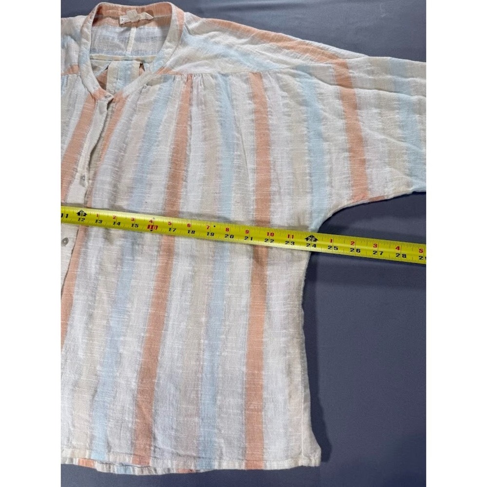 Love‎ Stitch Blouse Women Medium Large Multicolor Striped Crew Neck Lightweight - Picture 7 of 15